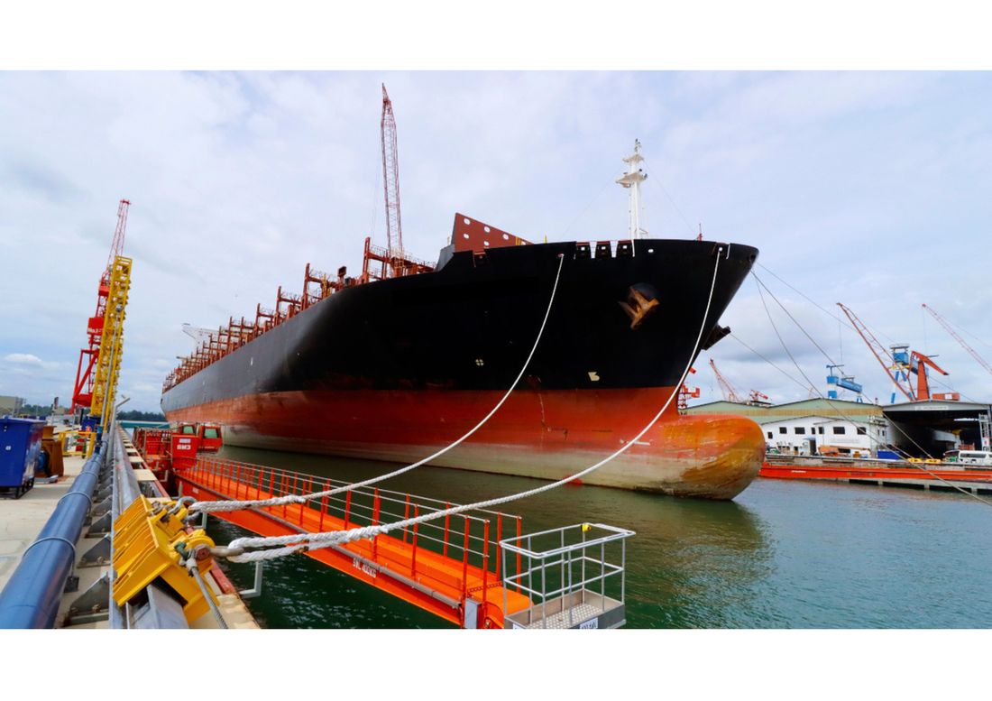 Vessel under dry-dock supervision